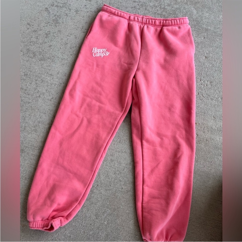 Happy Camper Jogger sweatpants pink red comfy pants XXL